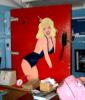 Pin up girl in gift shop